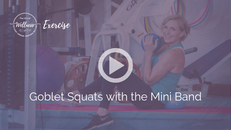 Goblet Squats with the Mini Band